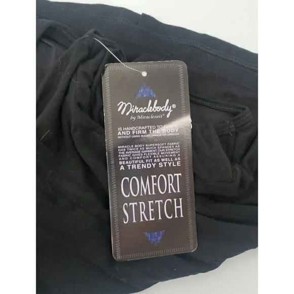 MIRACLEBODY by Miraclesuit Womens Sz M Black Stretch Pleated Slimming Top NWT - Picture 9 of 9